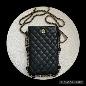 Quilted cell phone crossbody bag